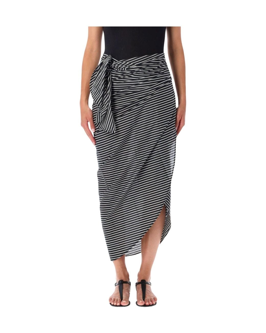Frankie Shop Gray Striped Skirt