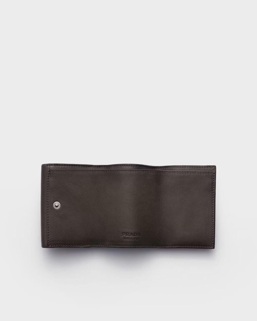 Prada Gray Small Antiqued Leather Wallet for men