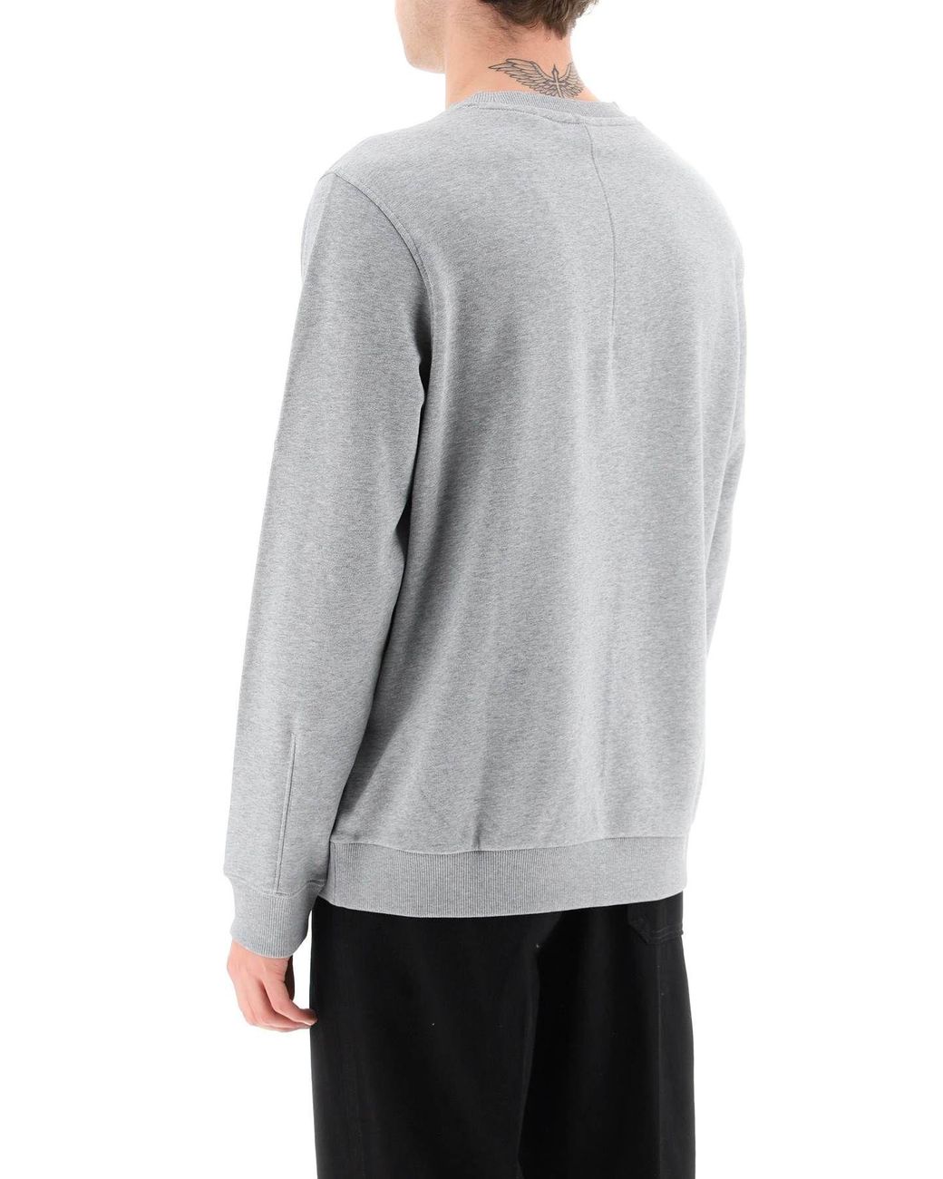 Boss Gray Logo-Print Detail Sweatshirt for men