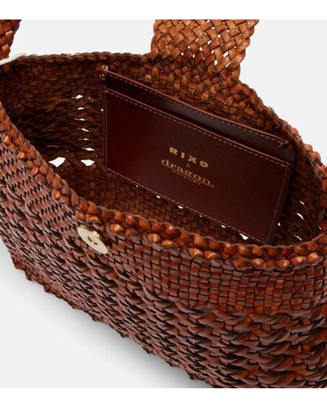Rixo Brown X Dragon Diffusion Amoria Leather Tote Bag