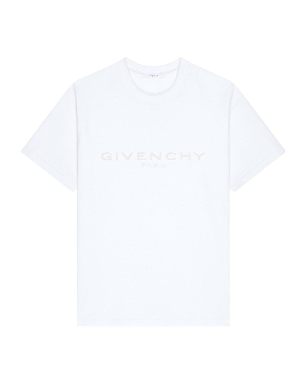 Givenchy White Logo Detailed Crewneck T-Shirt for men
