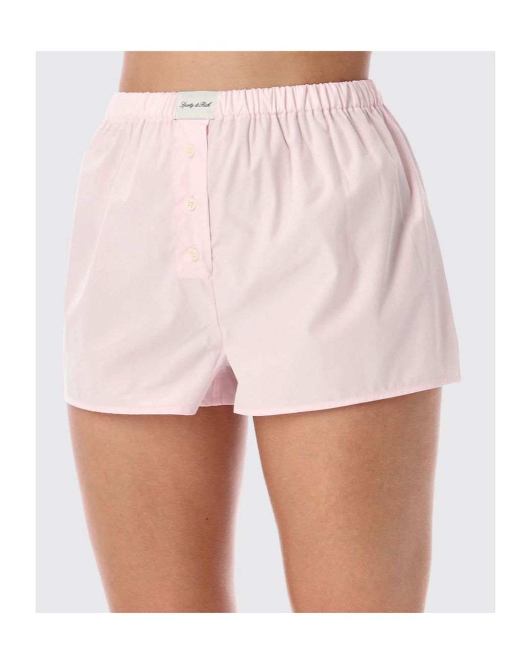 Sporty & Rich Pink Popeline Boxer Shorts