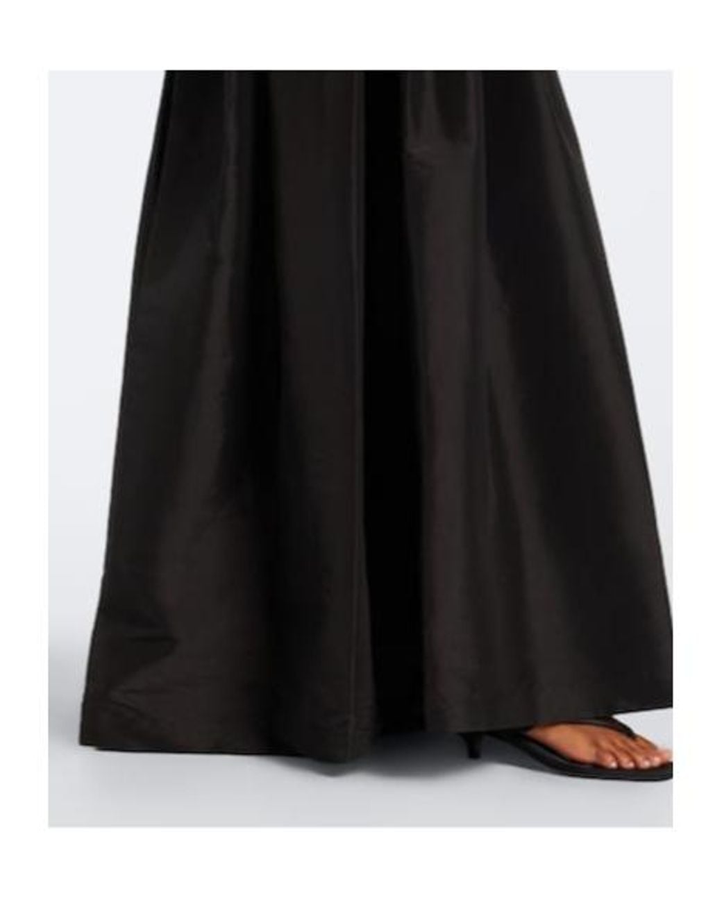 Jonathan Simkhai Black Bow-Detail Pleated Taffeta Gown