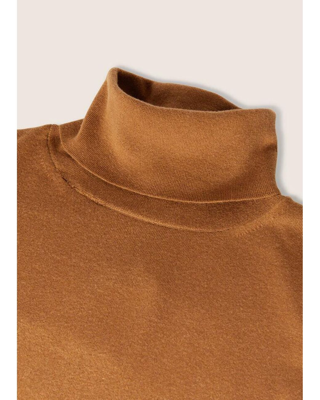 Loro Piana Brown High Neck Knitted Sweater