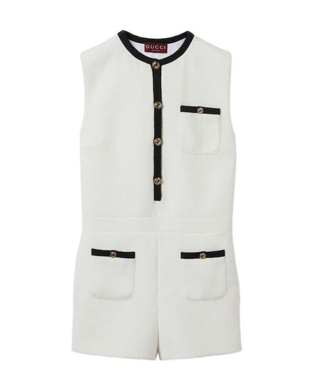 Gucci White Sleeveless Jumpsuit
