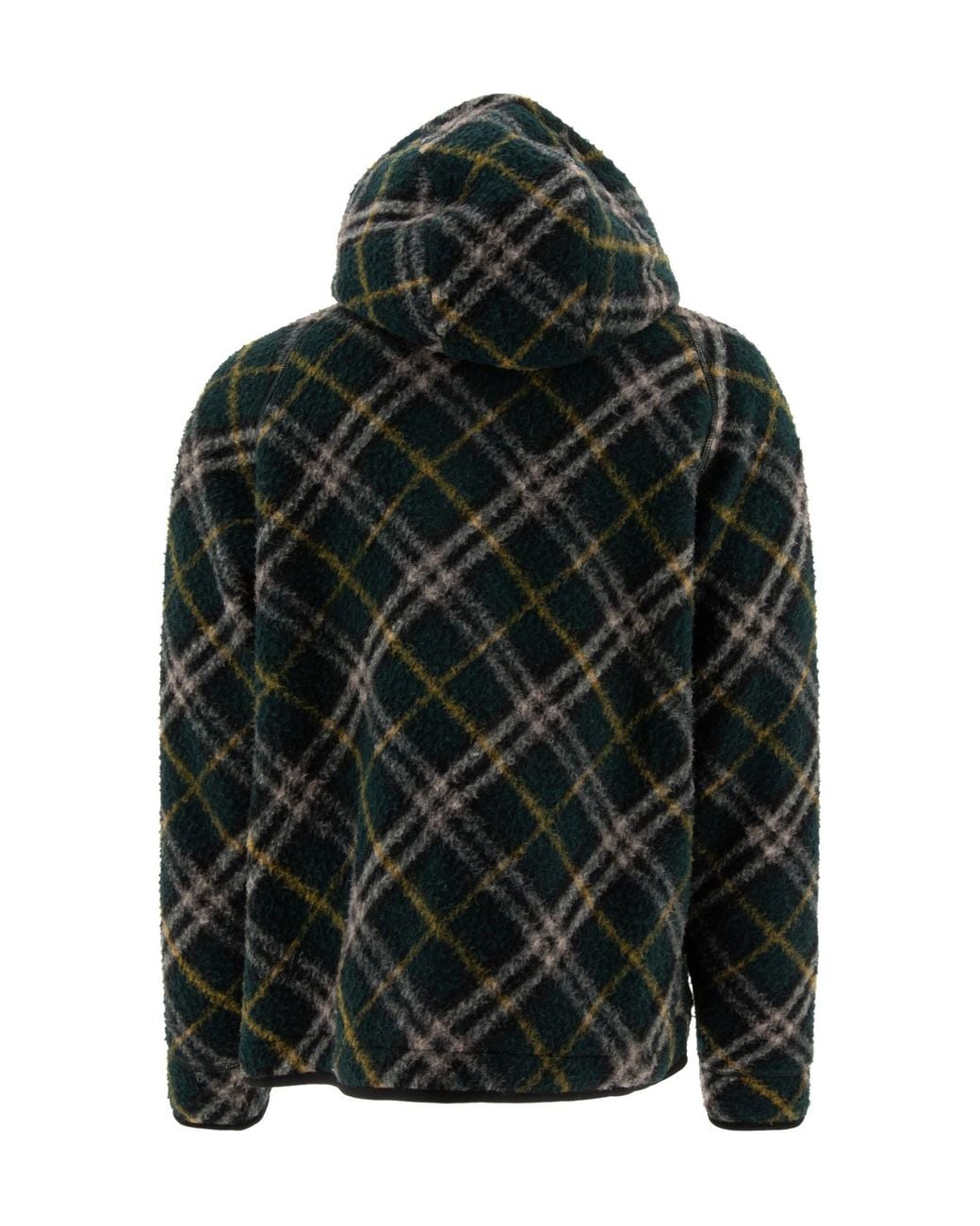Burberry Black Checked Hooded Zip-Up Jacket for men