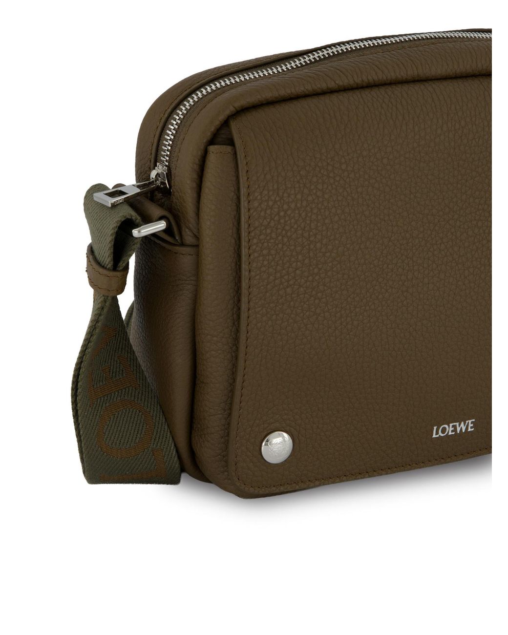 Loewe Green Medium Pebble-Grain Crossbody Bag for men