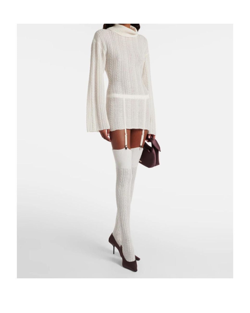 AYA MUSE White Long Sleeve Dress With Socks