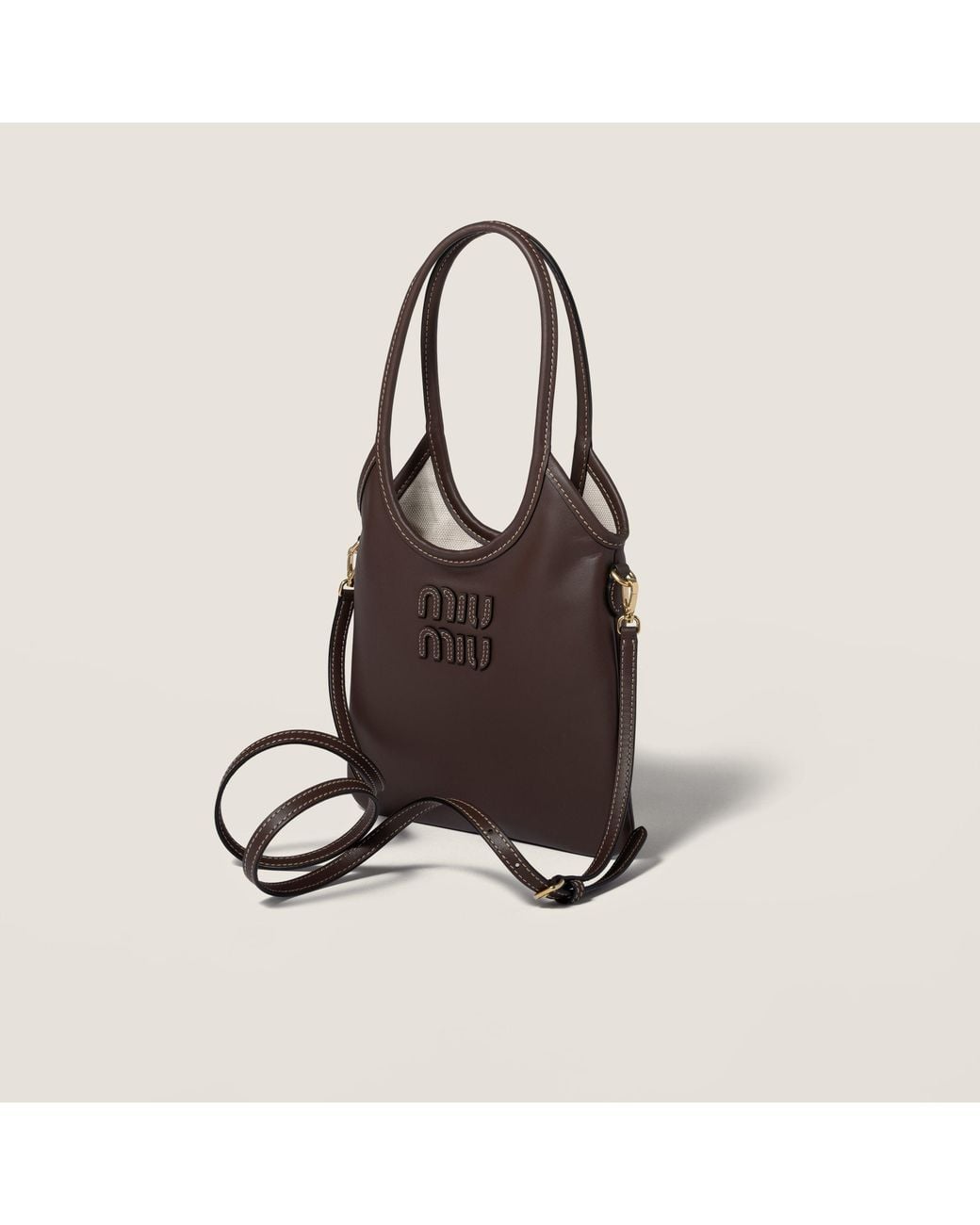 Miu Miu Brown Ivy Leather Handbag