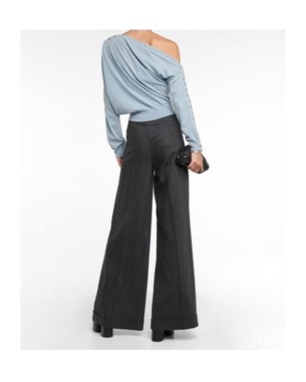 Altuzarra Blue Cragen One-Shoulder Wool-Blend Sweater