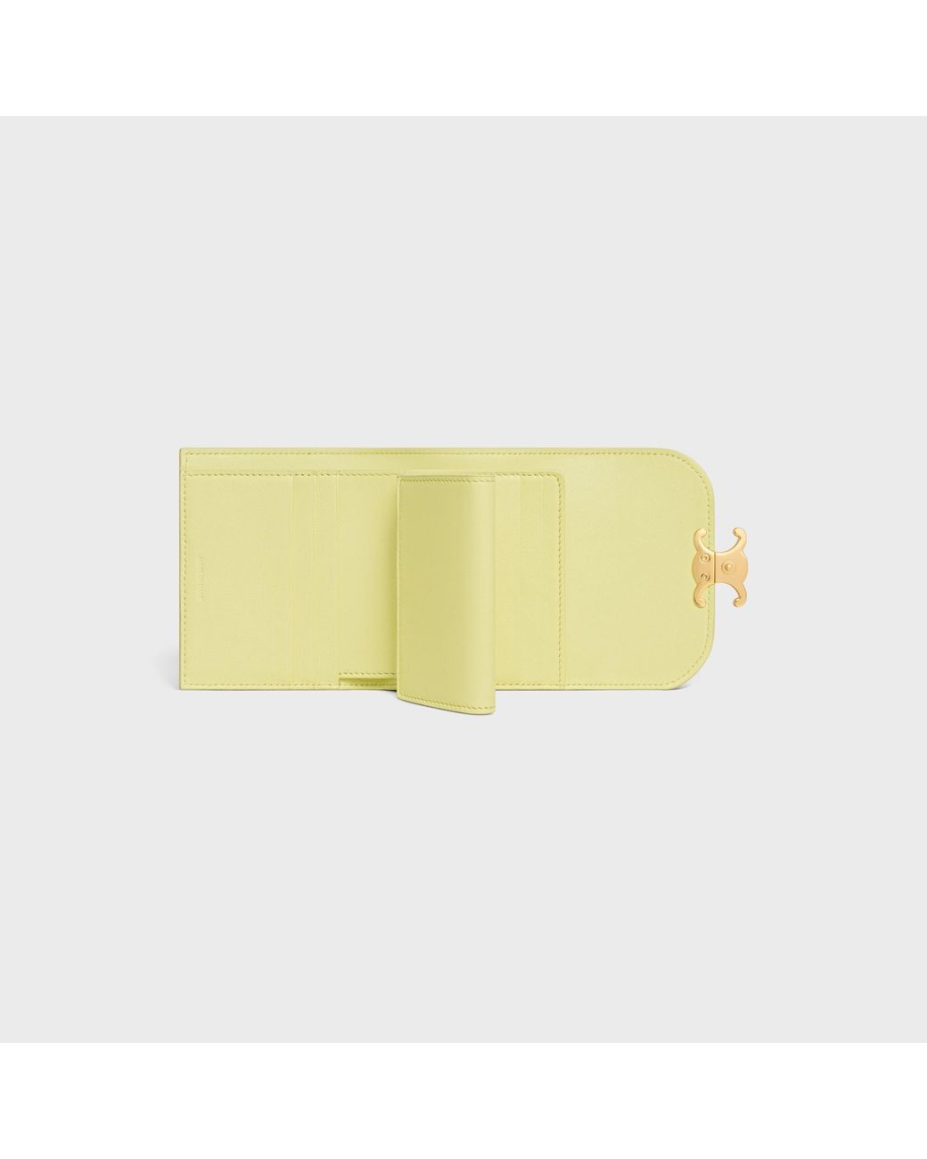 Céline Yellow Small Flap Wallet Triomphe
