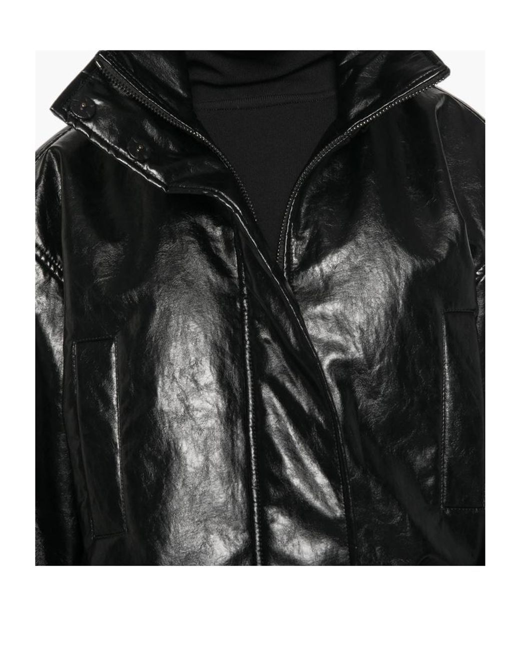 FEDERICA TOSI Black Belted High Neck Oversized Jacket