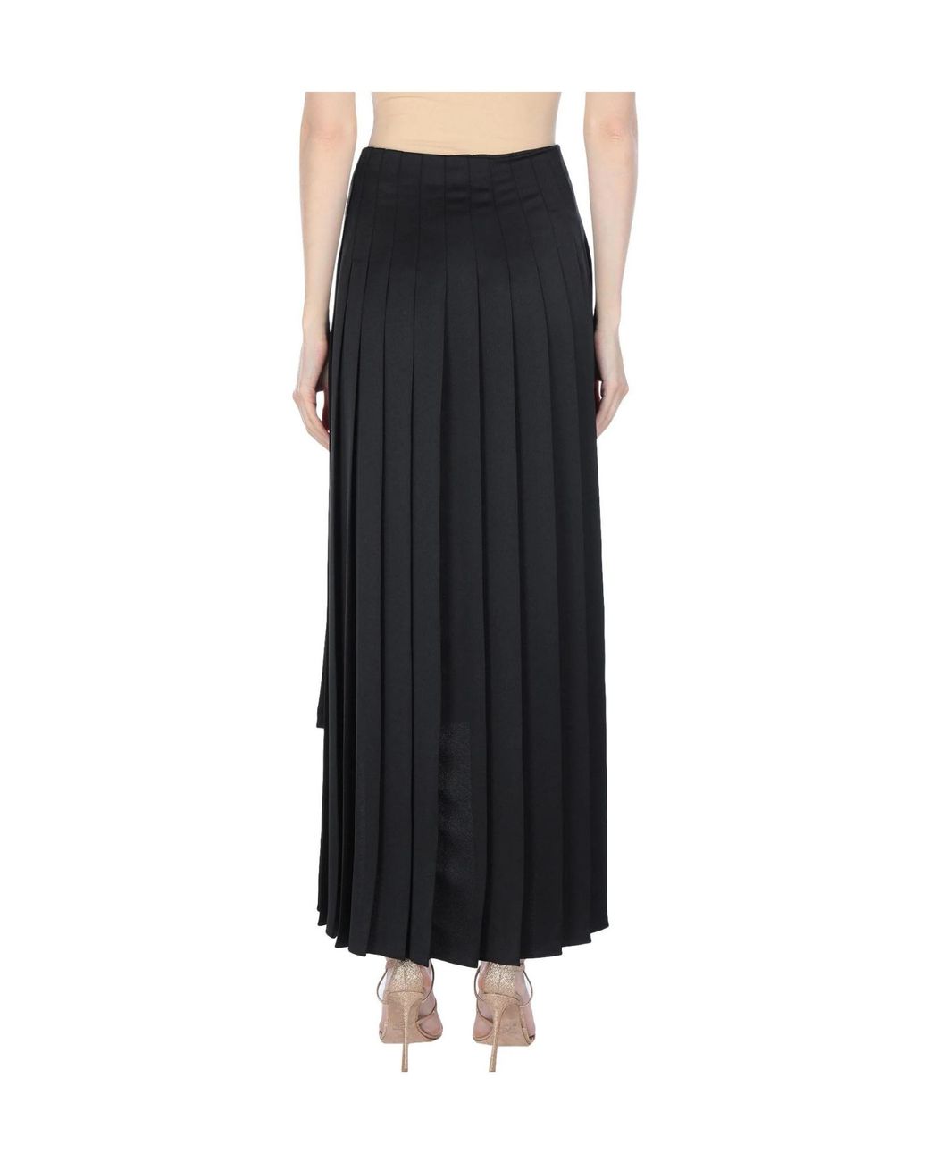Maison Margiela Black Minimalist Satin Midi Skirt
