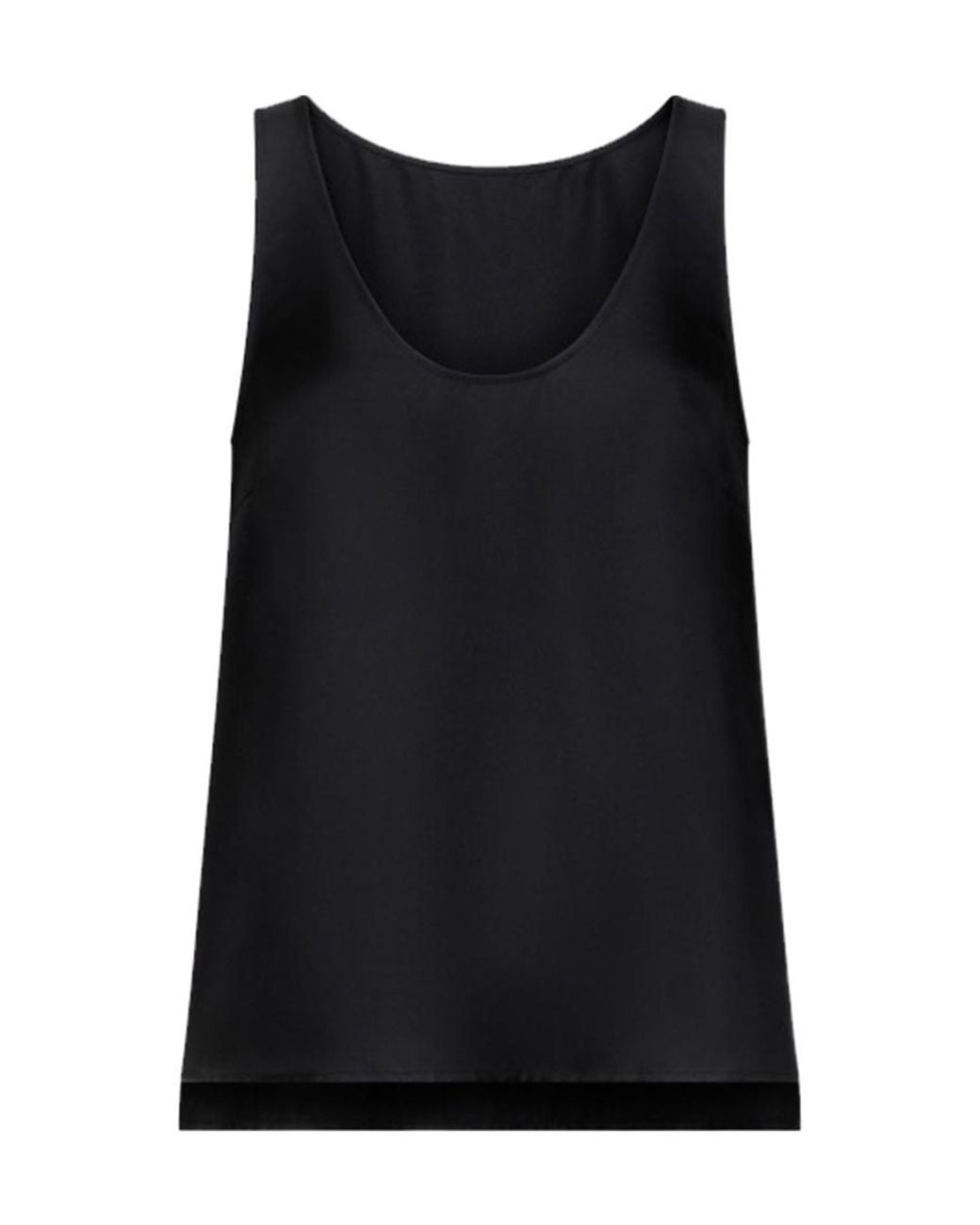 Loulou de Saison Black Gaby Scoop-Neck Silk Top