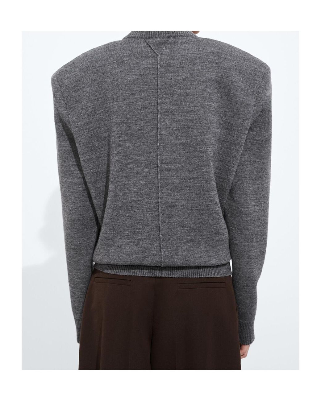 Bottega Veneta Gray Wool Tailored Sweater