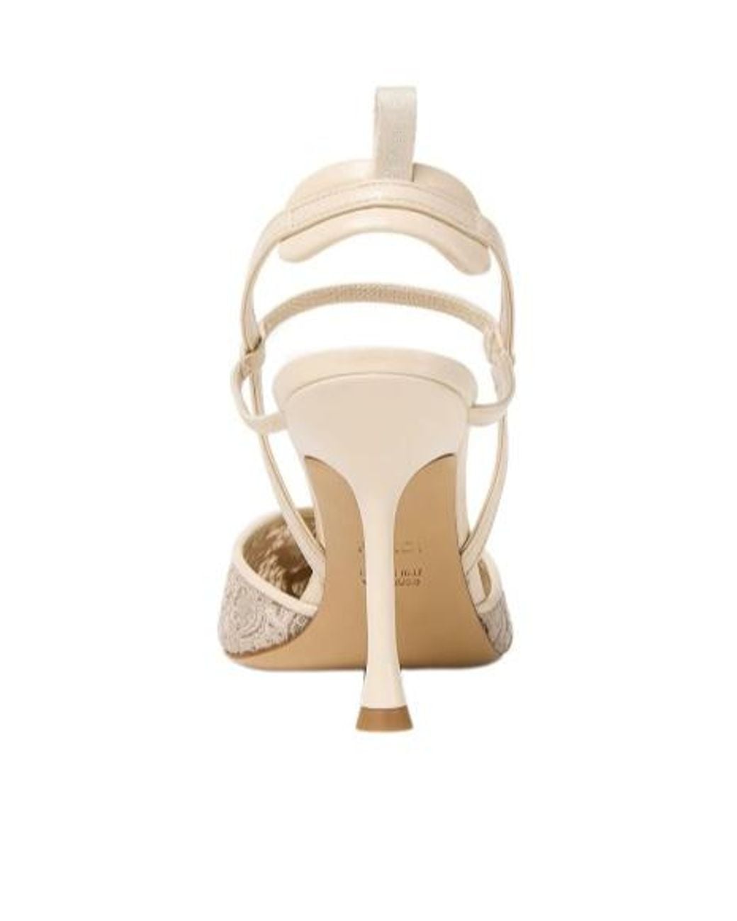Fendi Natural Very Colibri Parchment-Colored Tulle High-Heeled Slingbacks