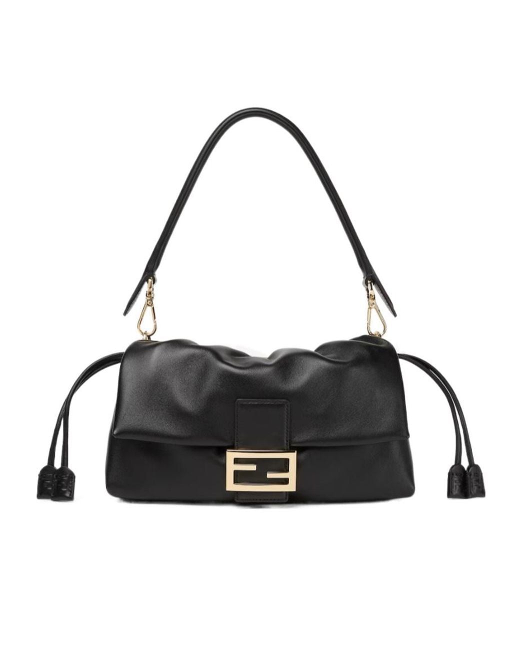 Fendi Black Baguette Soft Medium Shoulder Bag