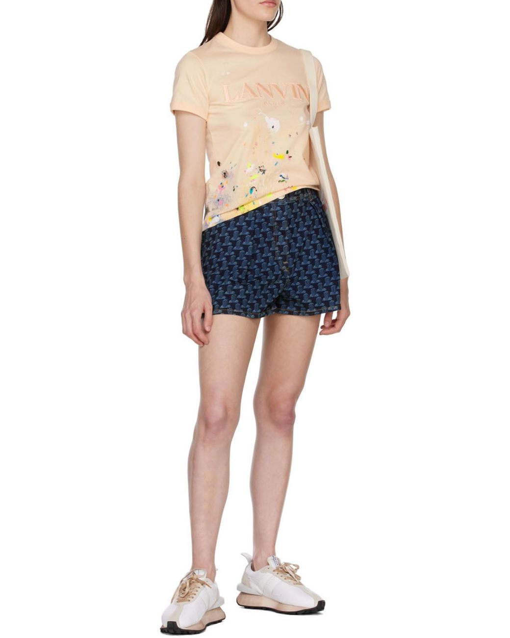Lanvin Natural X Gallery Dept. Logo Embroidered T-Shirt