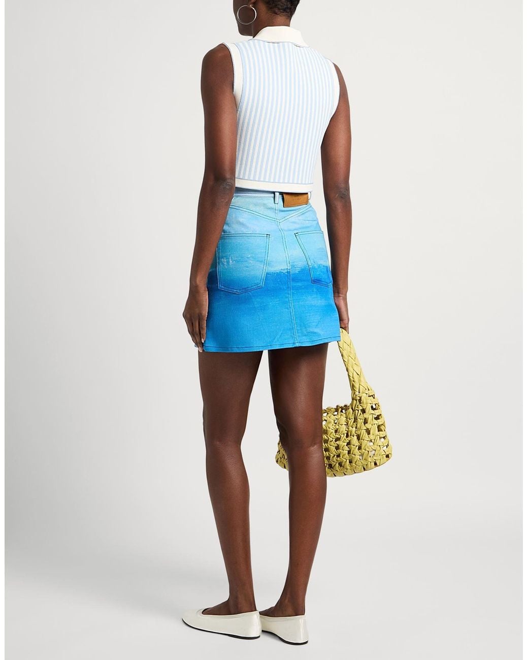 Marni Blue Colored Denim Skirt