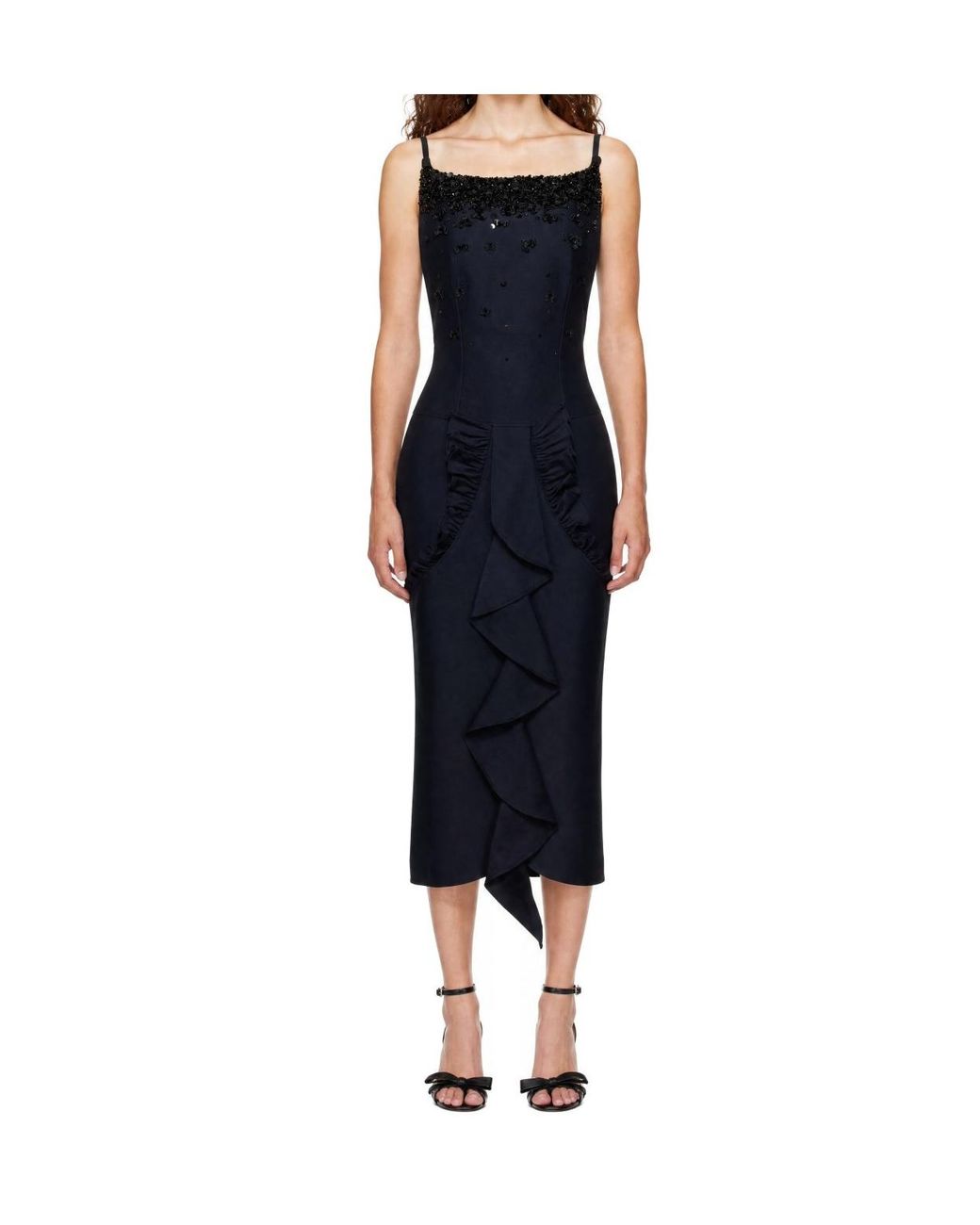 ShuShu/Tong Black Long Ruffled Dress