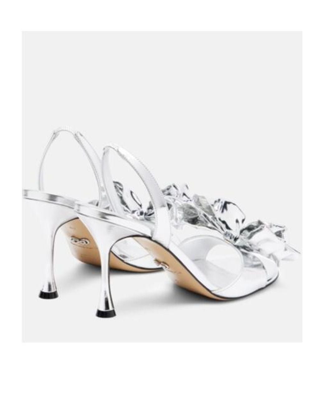 Mach & Mach White Le Cadeau 95 Mirrored Leather Sandals