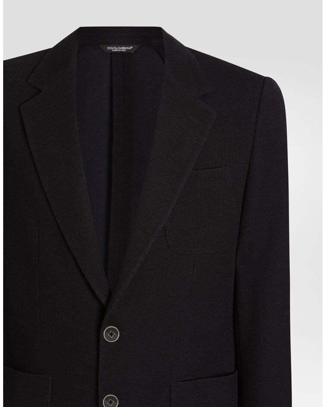 Dolce & Gabbana Black Single-Breasted Taormina Jersey Jacket for men