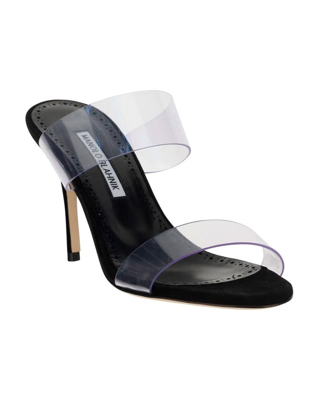 Manolo Blahnik Black Scolto 90Mm Slip-On Sandals