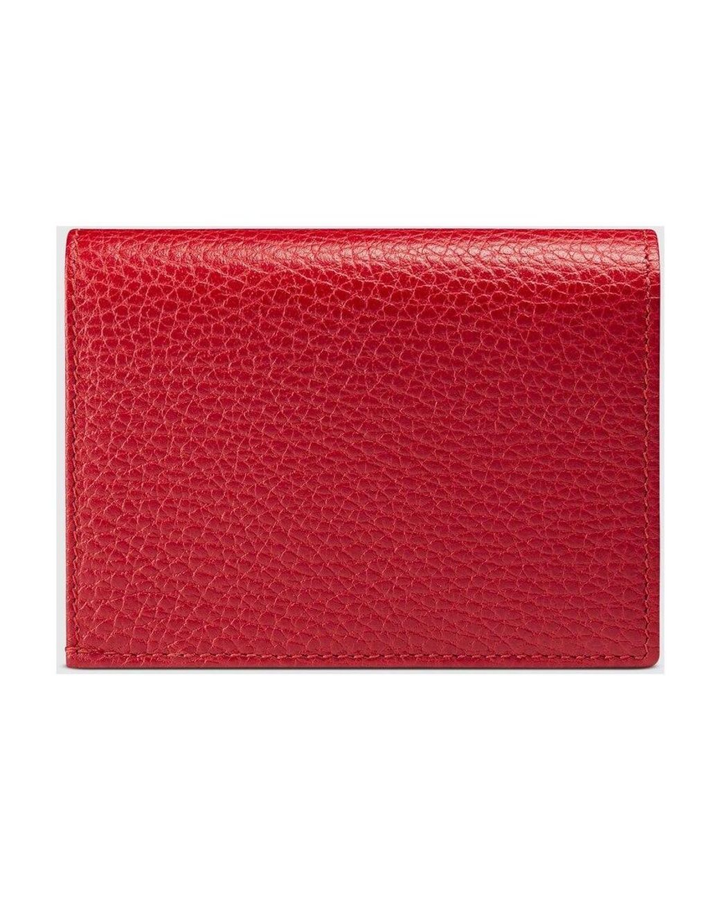 Gucci Red Leather Card Case