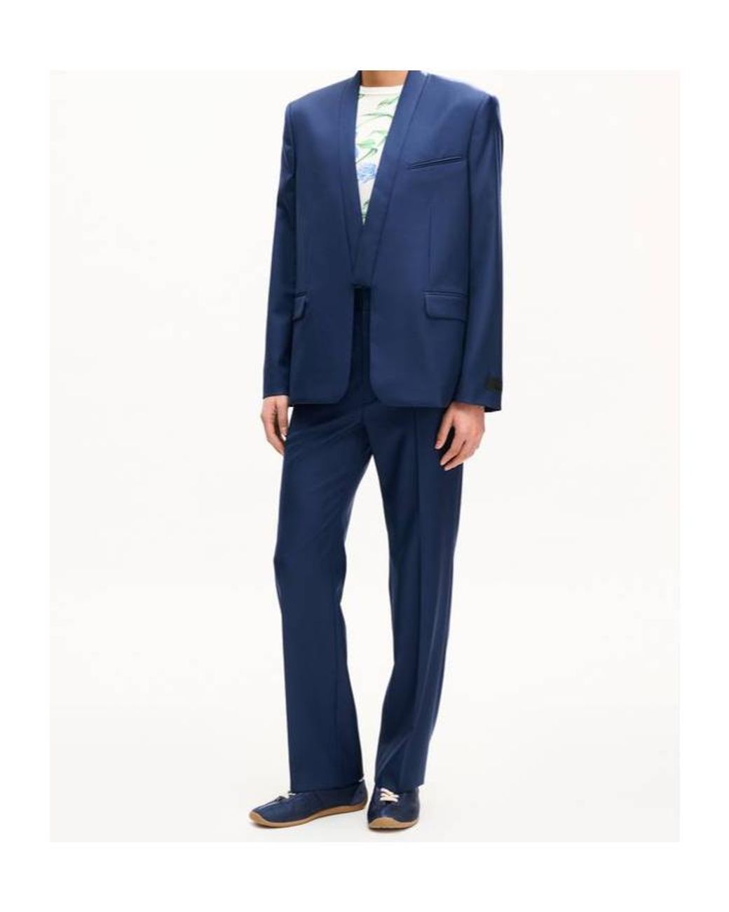 KENZO Blue Single Breasted Kimono Tailored Jacket for men