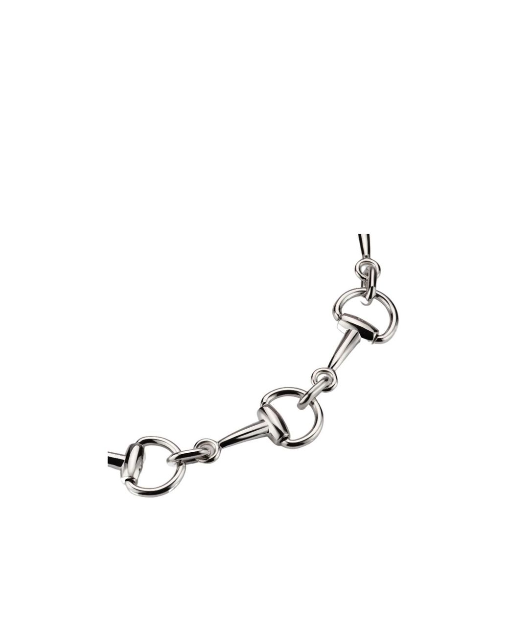 Gucci White Horsebit Motif Necklace
