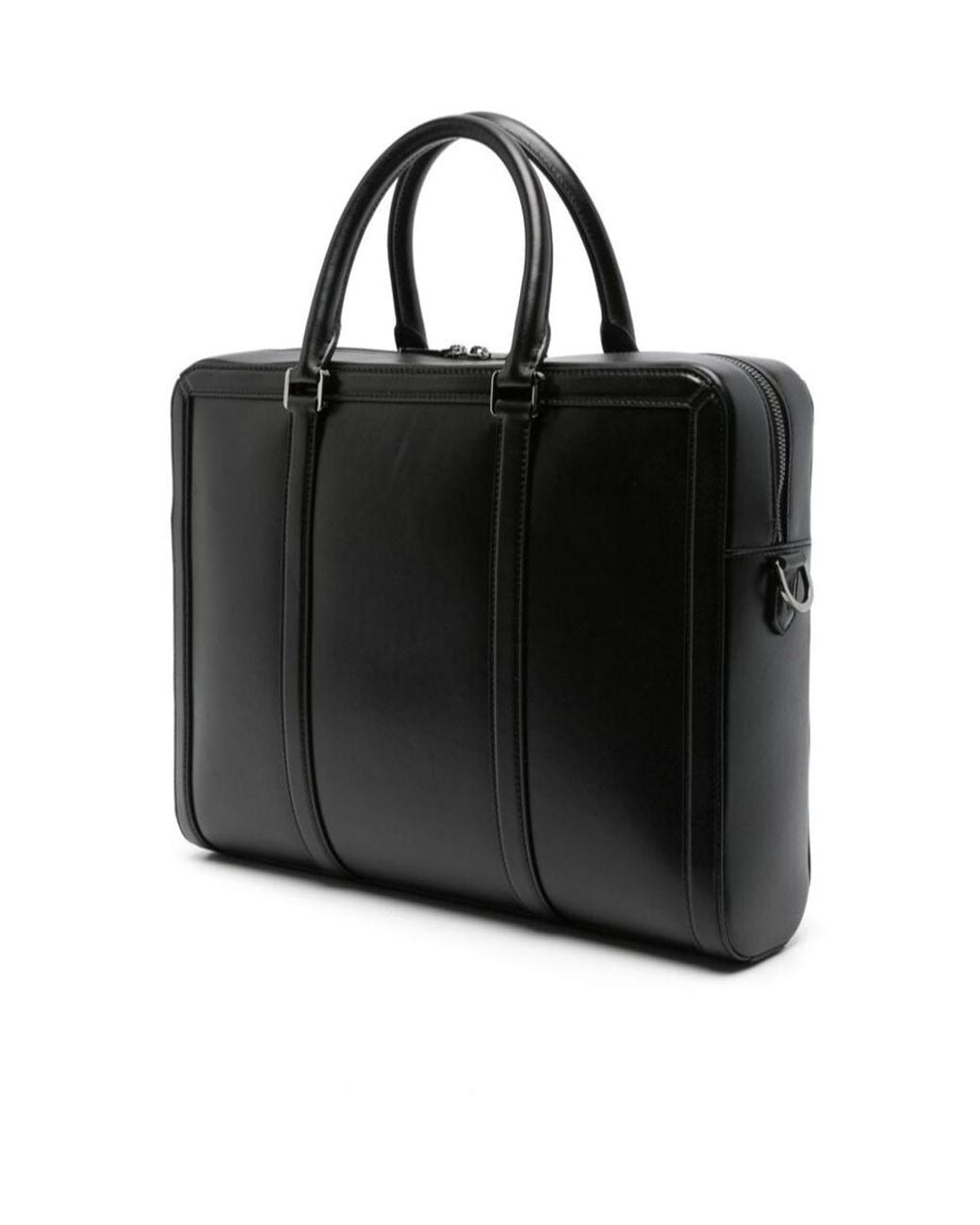 Dolce & Gabbana Black Logo Plaque Zipped Briefcase for men