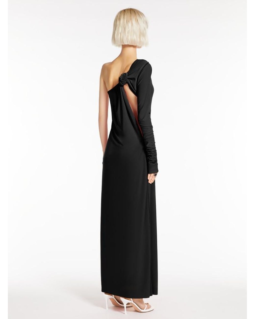 Sportmax Black Asymmetric Jersey Dress