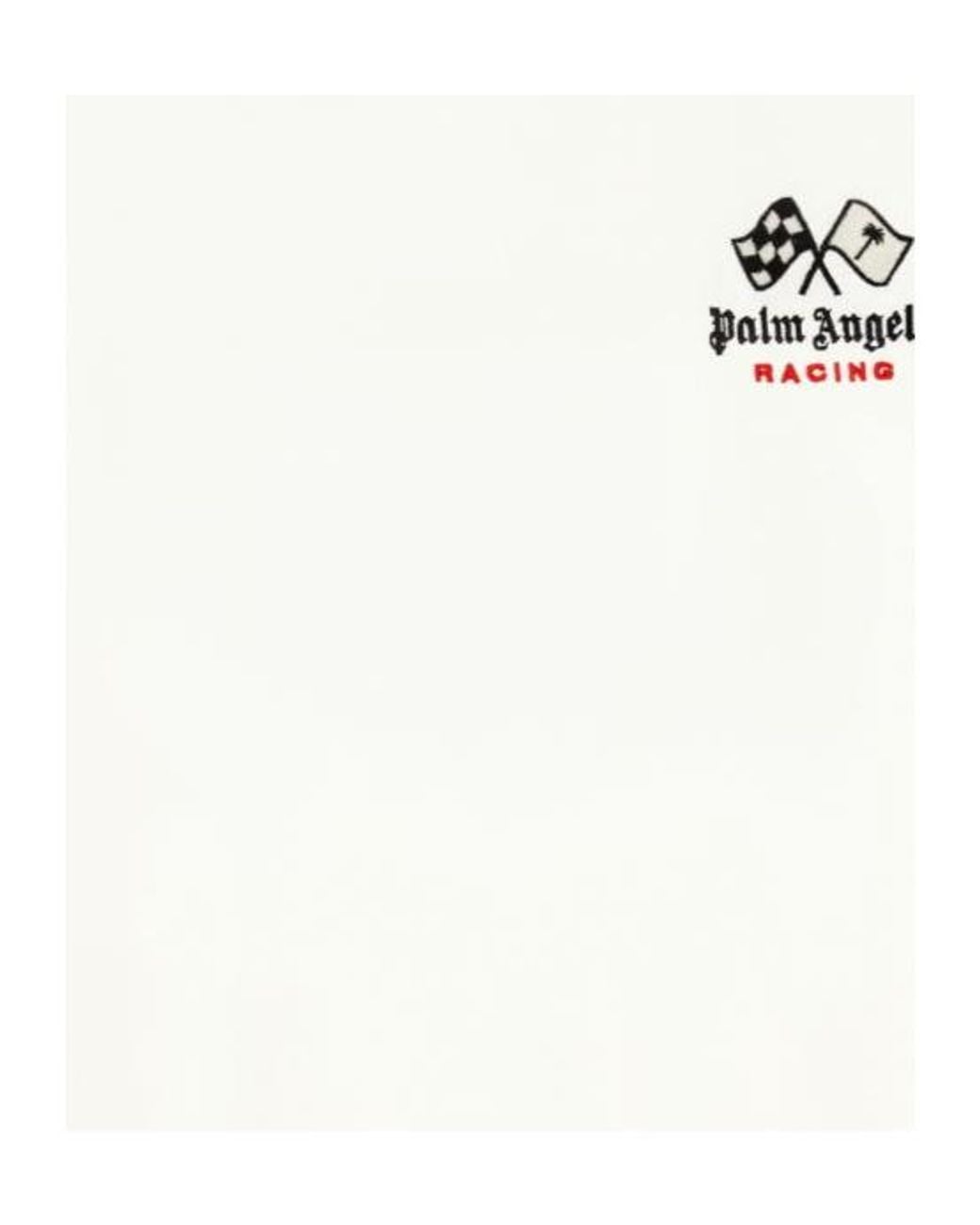 Palm Angels White Racing Graphic-Print Cotton T-Shirt for men