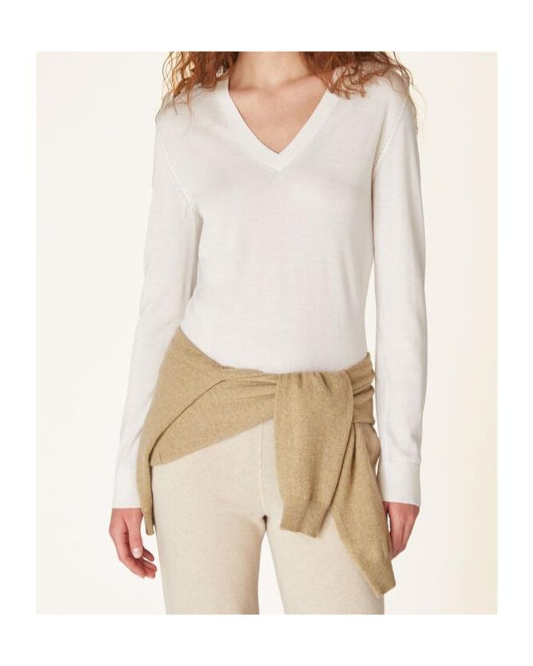 Loro Piana White Piuma Cashmere Sweater