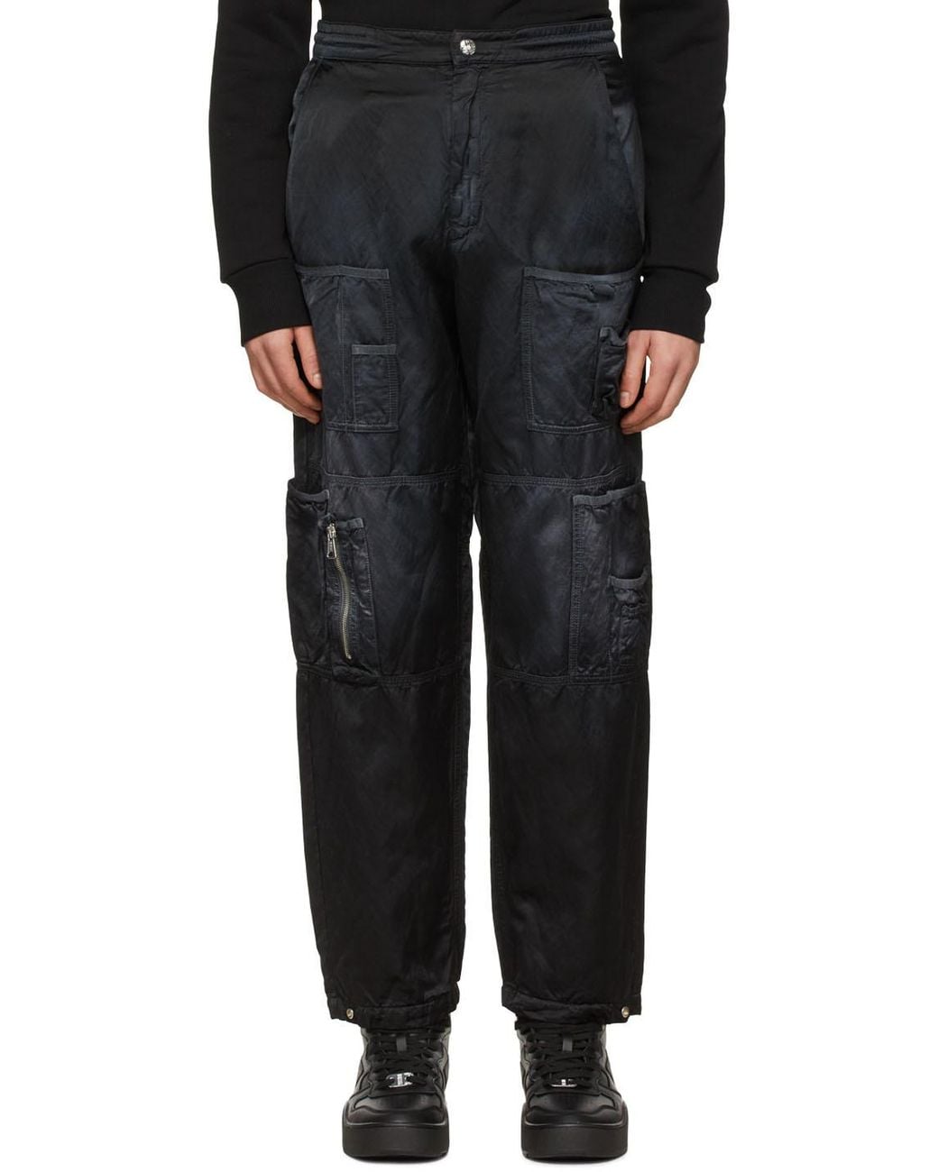 DIESEL Black Relaxed Cargo Pants for men