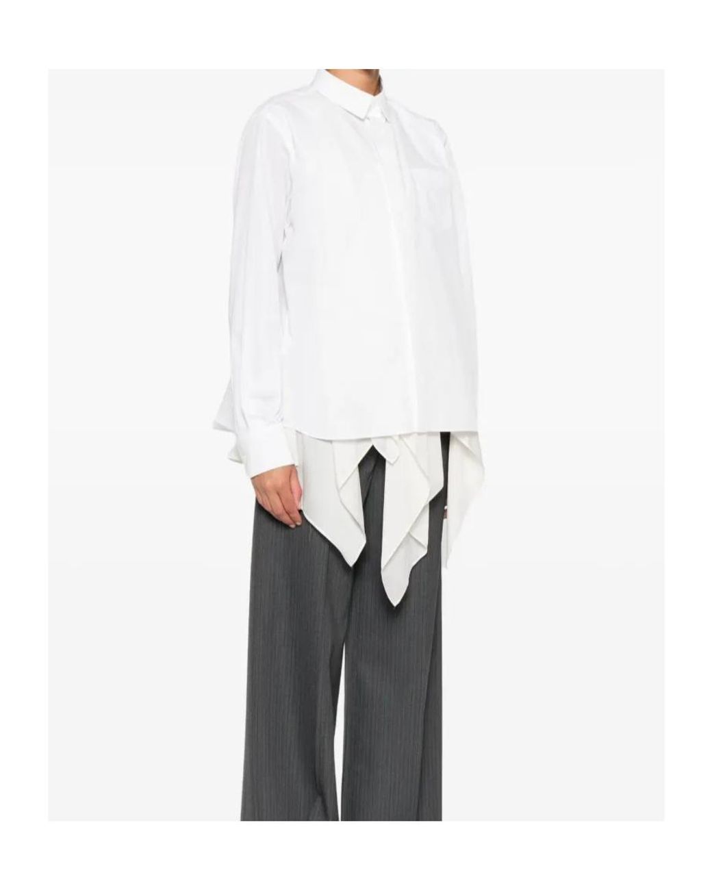 Sacai White Long Sleeve Shirt