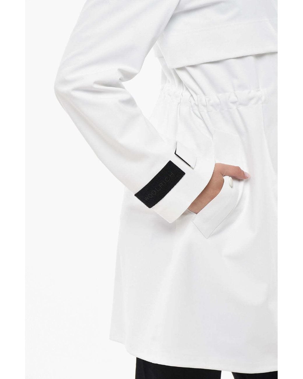 Woolrich White Pequea Logo Patch Coat