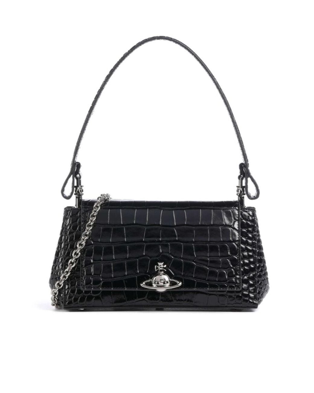 Vivienne Westwood Black Orb Plaque Embossed Tote Bag