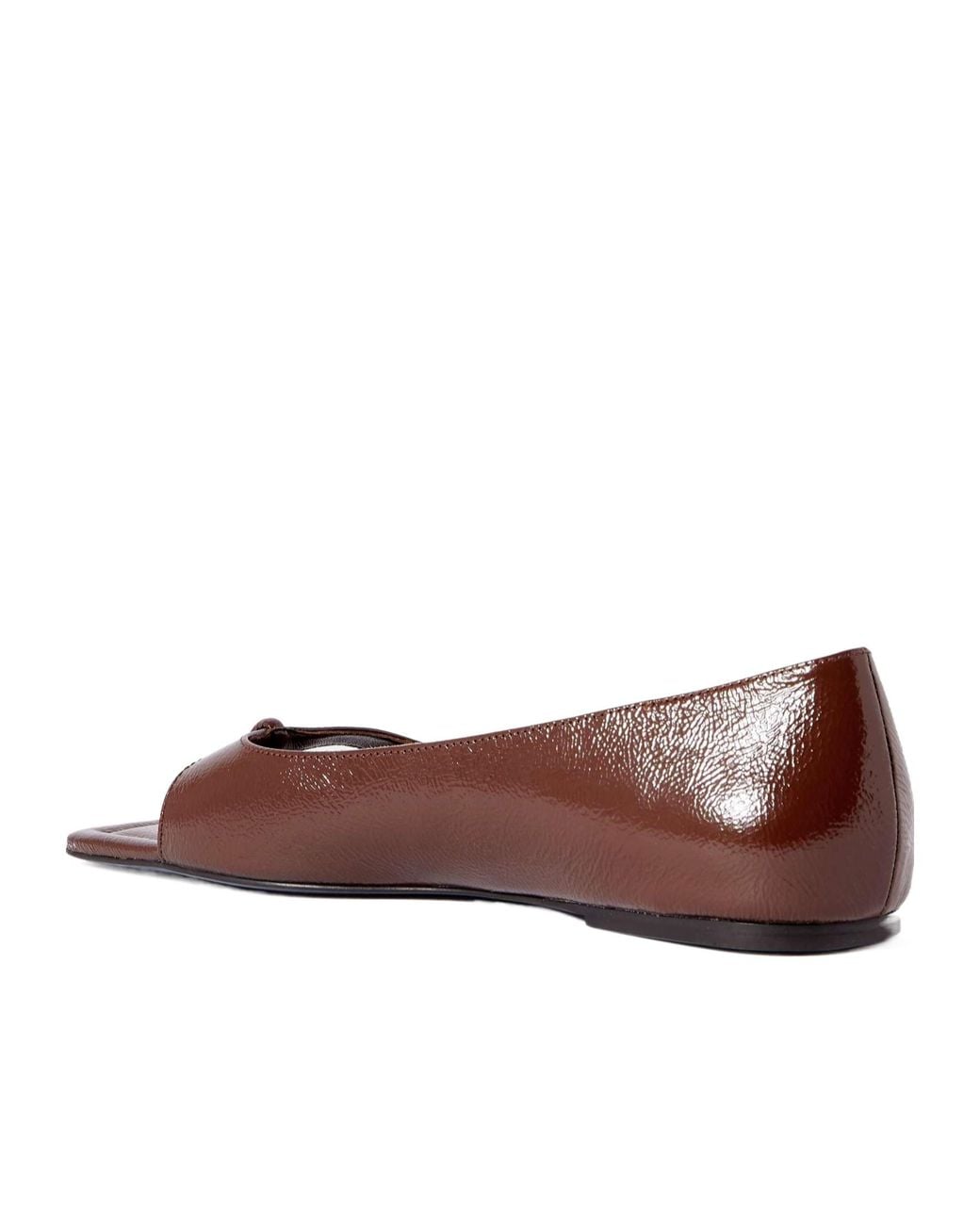 St. Agni Brown Crinkled Patent-Leather Pumps