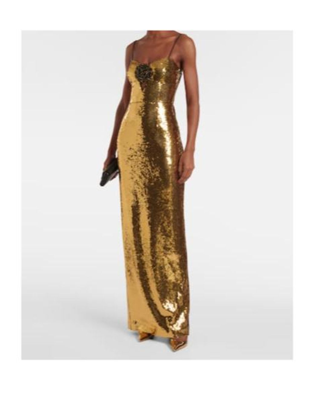 Rebecca Vallance Metallic Gloria Sequined Floral-Applique Gown