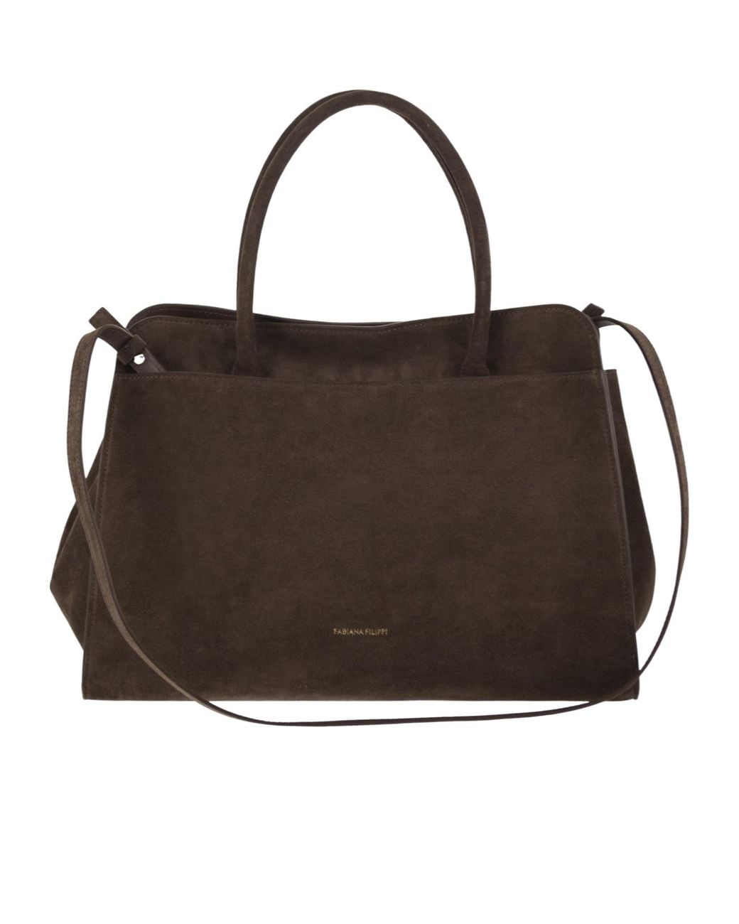 Fabiana Filippi Black Suede Leather Tote Bag
