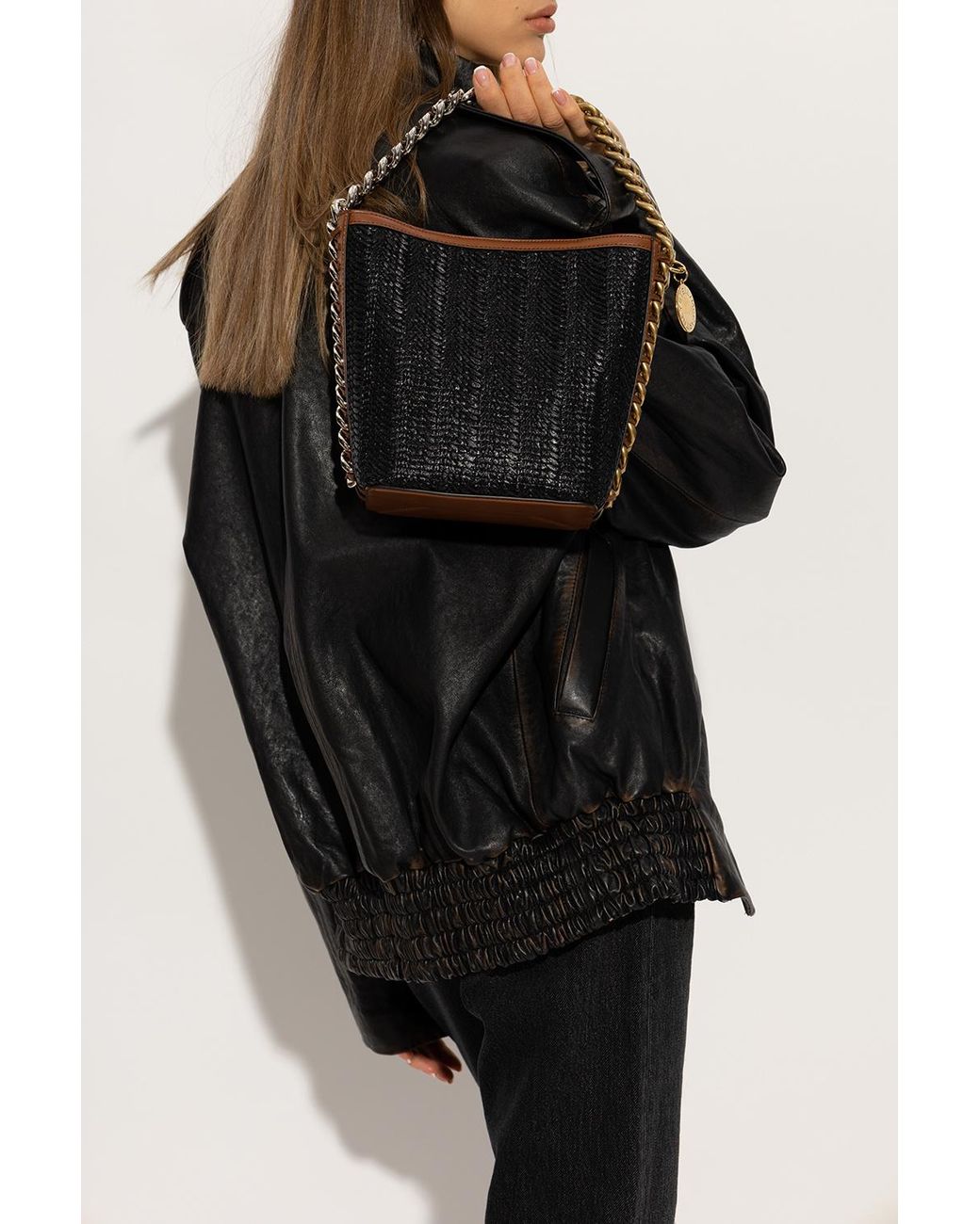Stella McCartney Black Frayme Bucket Bag