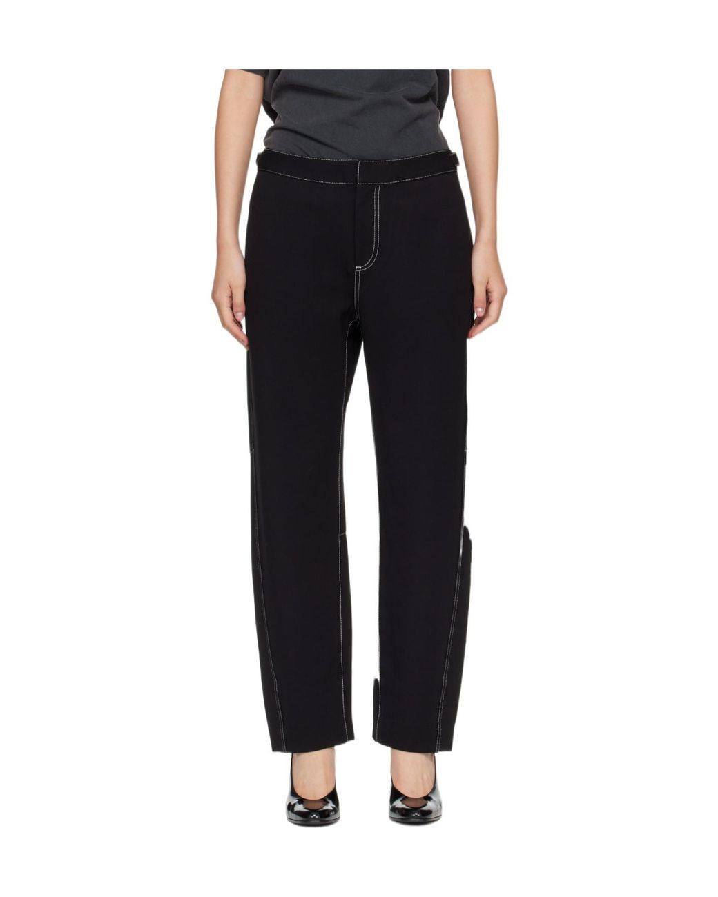 Rag & Bone Black Adjustable-Strap Trousers