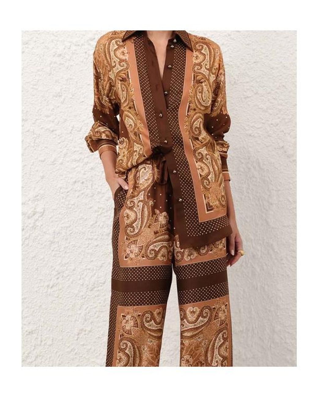 Zimmermann Brown Luna Relaxed Shirt
