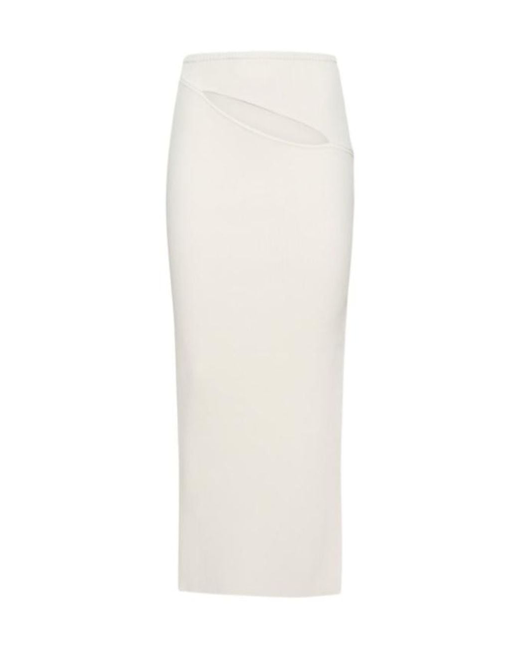 Christopher Esber White Slash Cut Out Knit High Waist Long Skirt