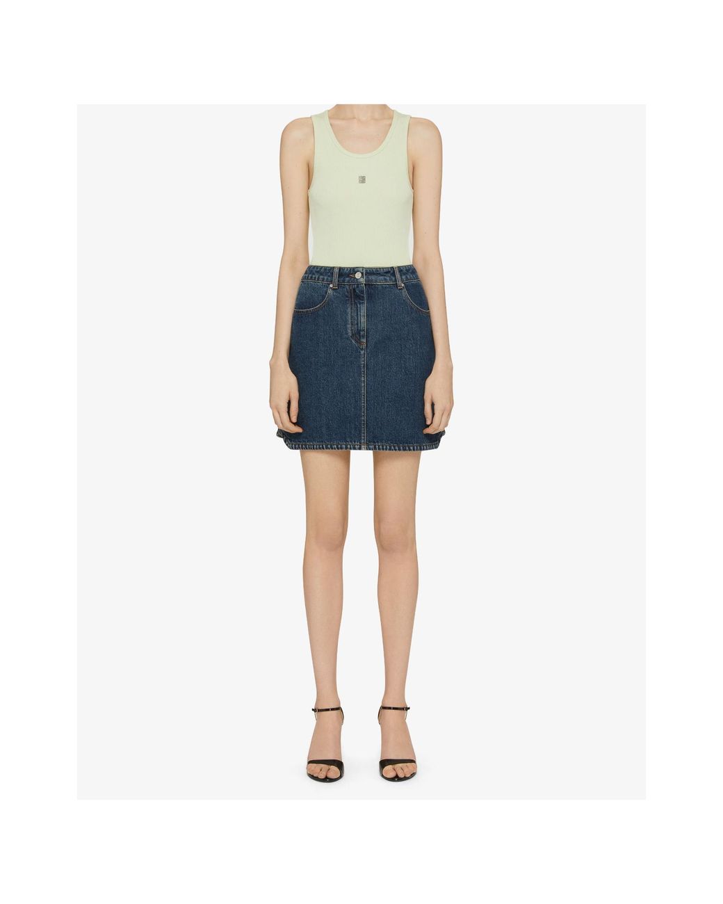 Givenchy Blue Mini Denim Skirt