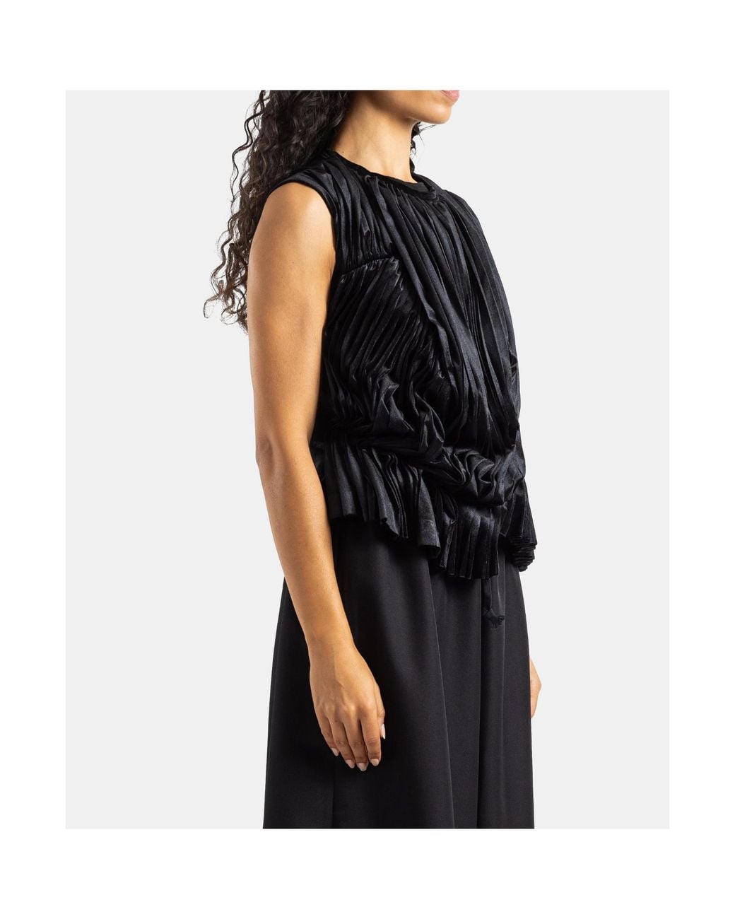 Comme des Garçons Black Comme Des Garçons Sleeveless Draped Pleated Blouse