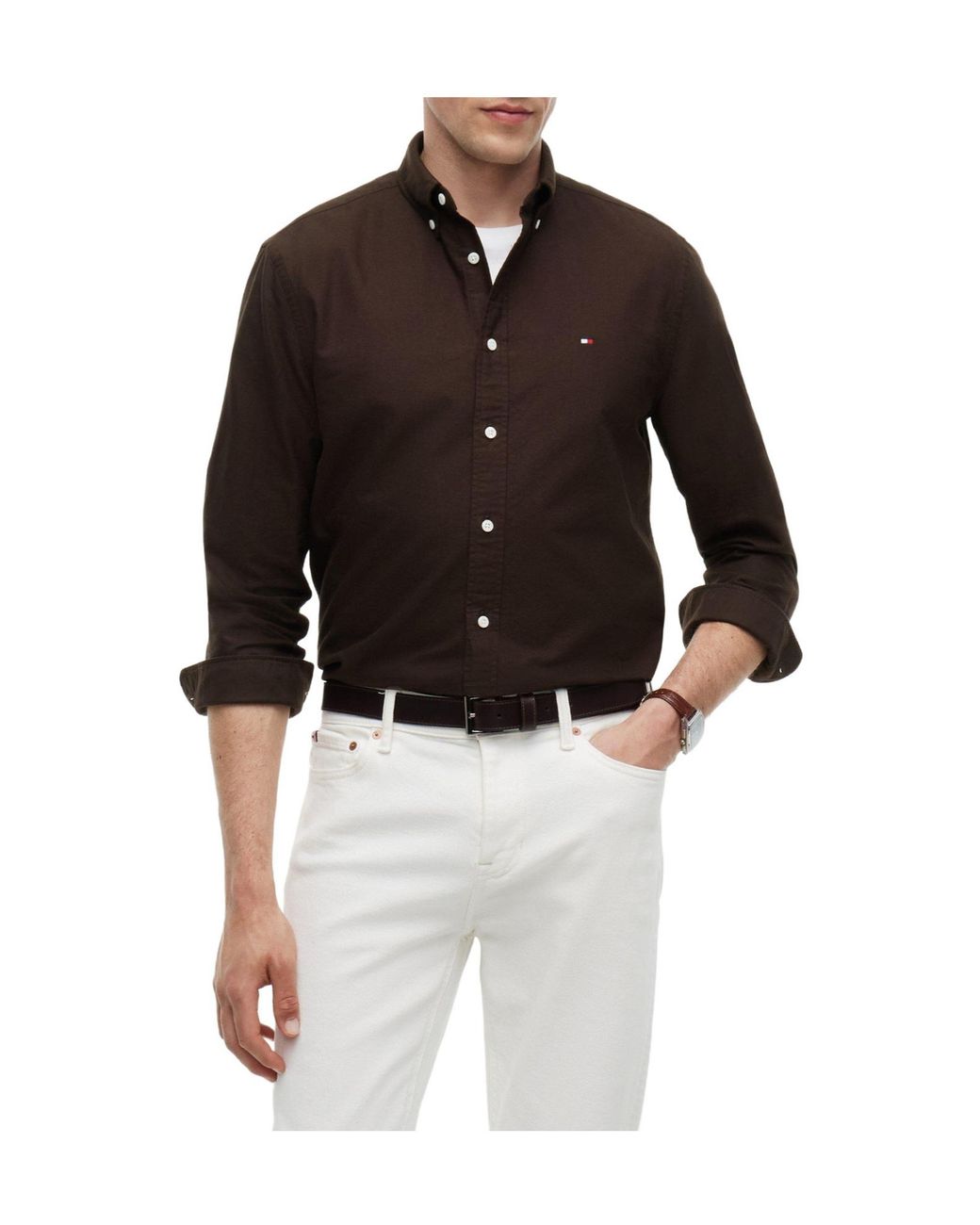 Tommy Hilfiger Brown Solid Color Shirt for men