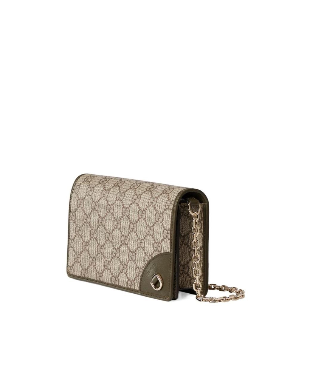 Gucci White Gg Emblem Wallet On Chain