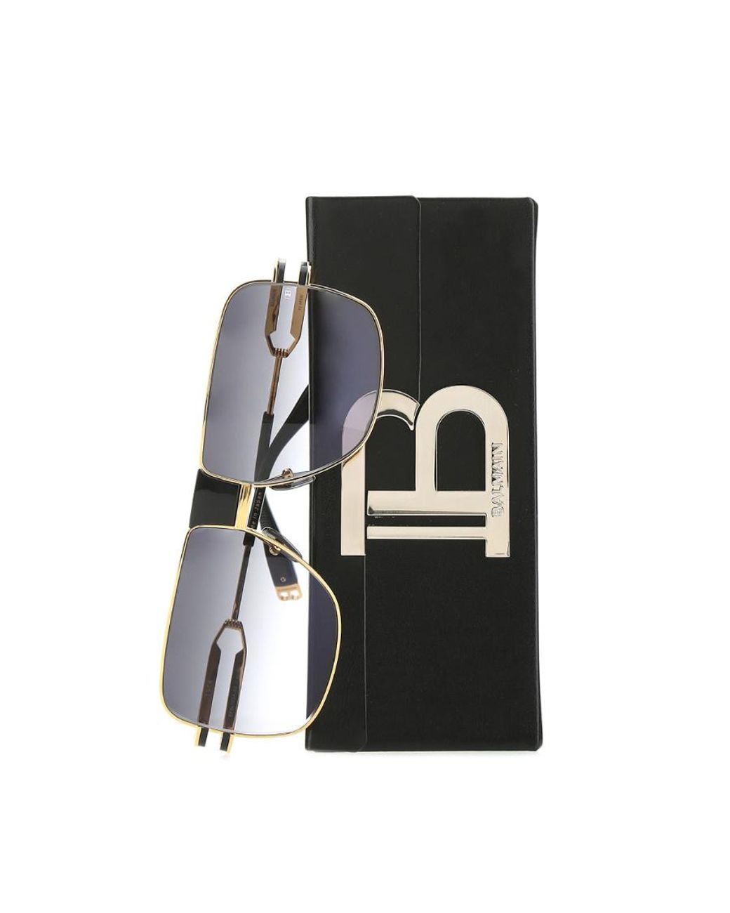 Balmain White Gradient Lens Logo Sunglasses